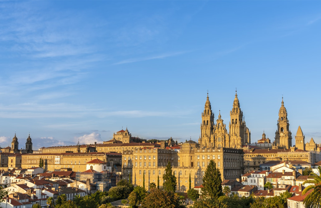 Panoramic view of the city of Santiago de Compostela.