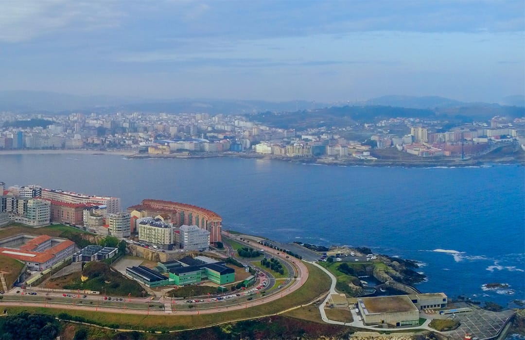 Vista do porto da Coruña