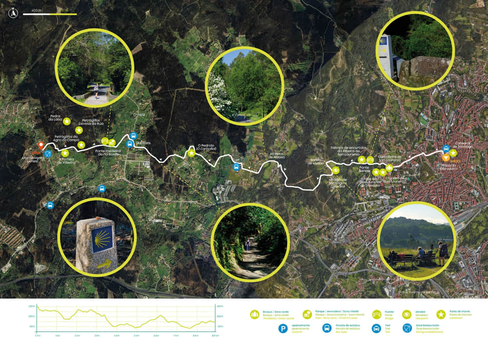 Map of the Fisterra-Muxía trail