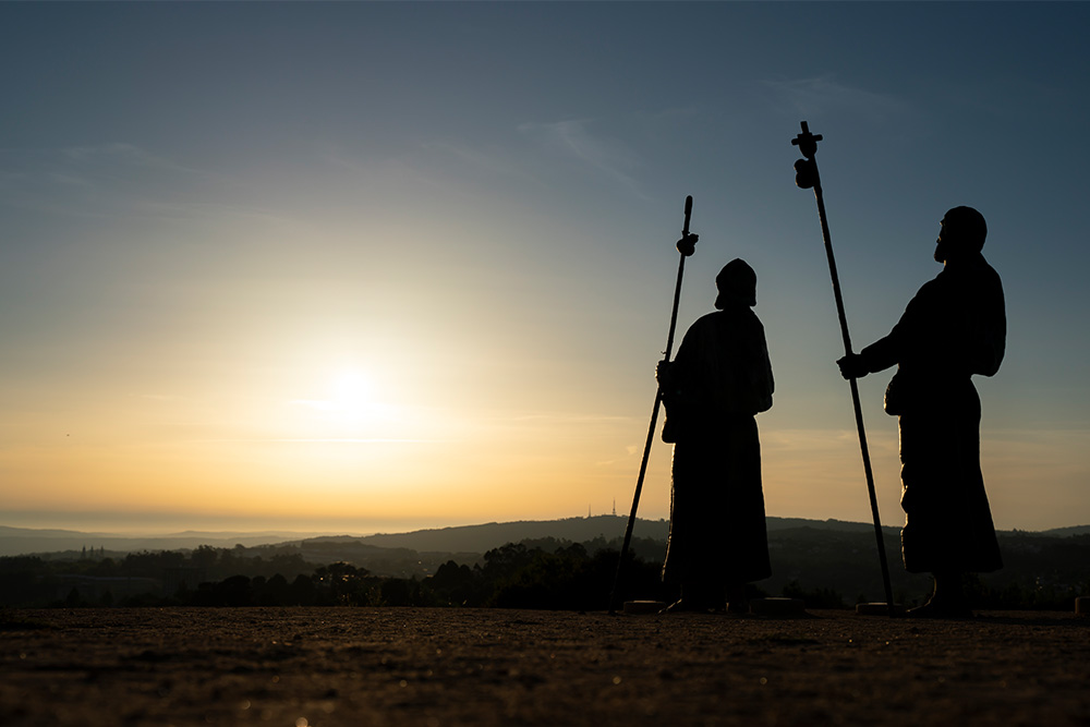 Puesta de sol en Santiago de Compostela.
